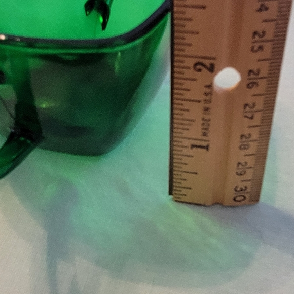 VINTAGE BEAUTIFUL ANCHOR HOCKIN FOREST GREEN GLASS,CREMER, AND SUGAR DISH - Picture 3 of 5
